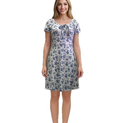 French-style Fashionable Puff-sleeved Floral Dopamine-chic Dress - Image 5