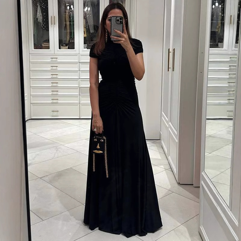 Womens Clothing Mesh Ruffle Dress Hugging Sheath Maxi Skirt