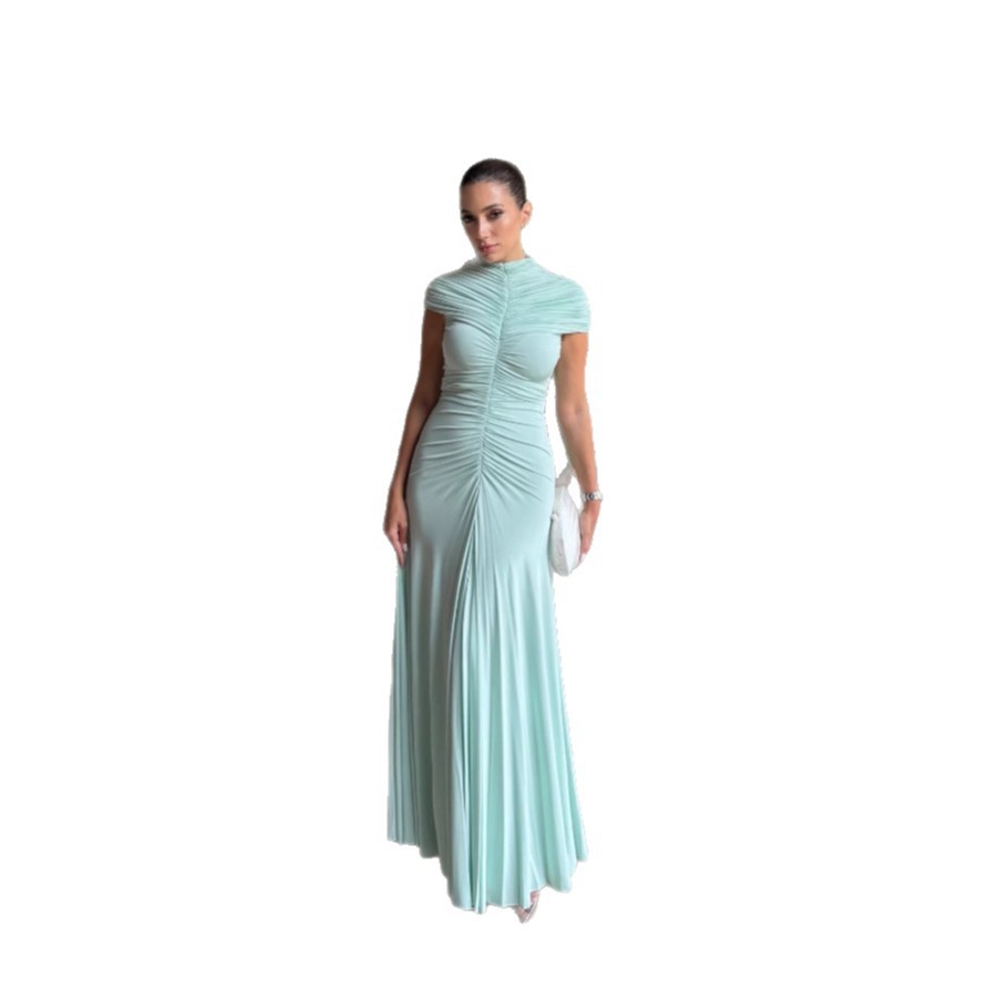Womens Clothing Mesh Ruffle Dress Hugging Sheath Maxi Skirt - Image 5