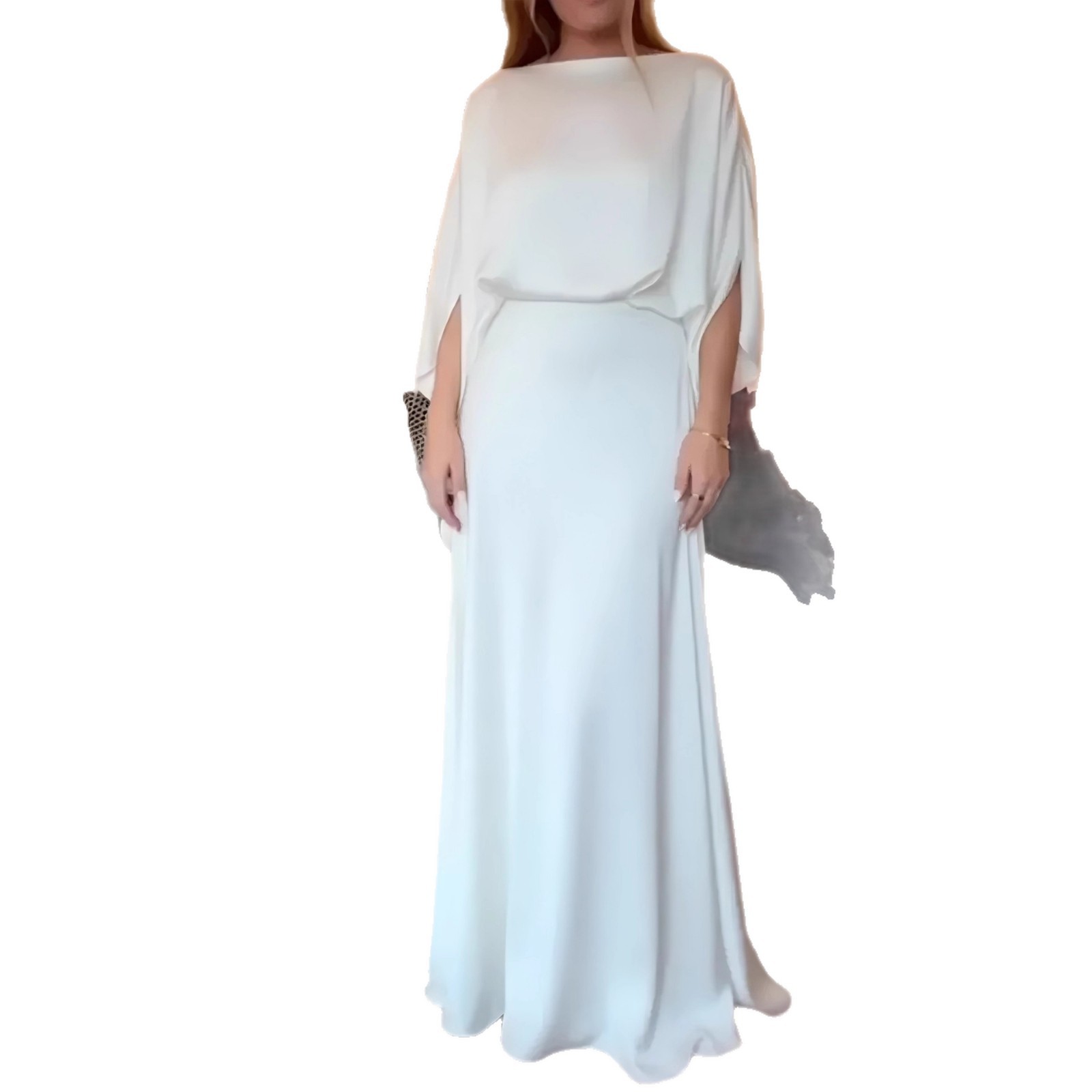 A Sleek Solid-color Satin Dress With Smooth Lines - Image 5