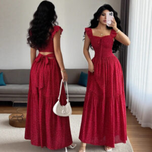 Womens Halterneck Floral Print Square-cut Dress