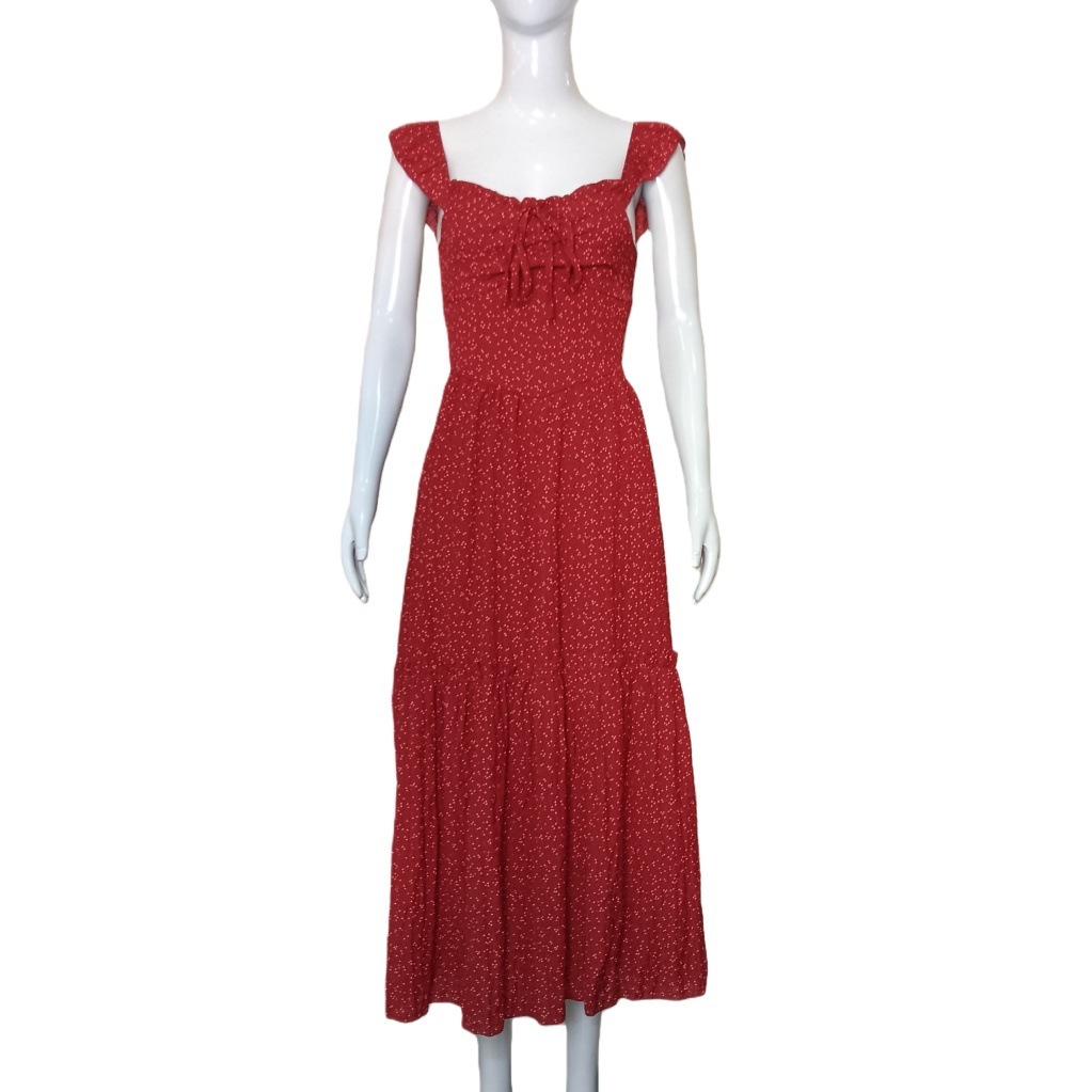 Womens Halterneck Floral Print Square-cut Dress - Image 6