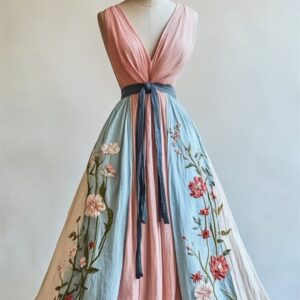 Elegant V-neck Sleeveless Cross-border Dress