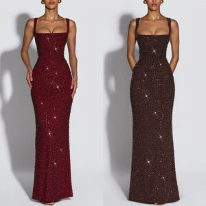 Womens Sequin-decorated Figure-hugging Fashionable Dress