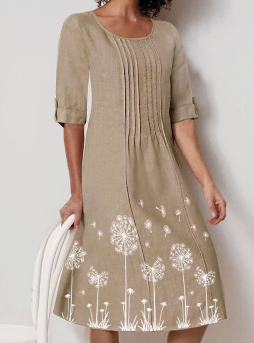 SpringSummer Cotton-Look Sleeveless One-Shoulder Dress - Image 2