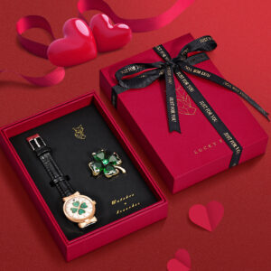 Women's Watch Brooch Clover Quartz Retro