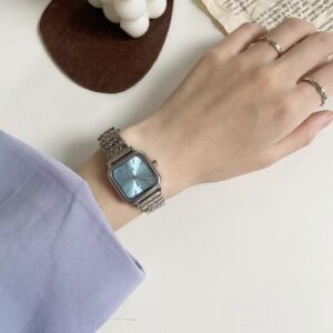 Square Steel Belt Light Luxury Quartz Watch For Women
