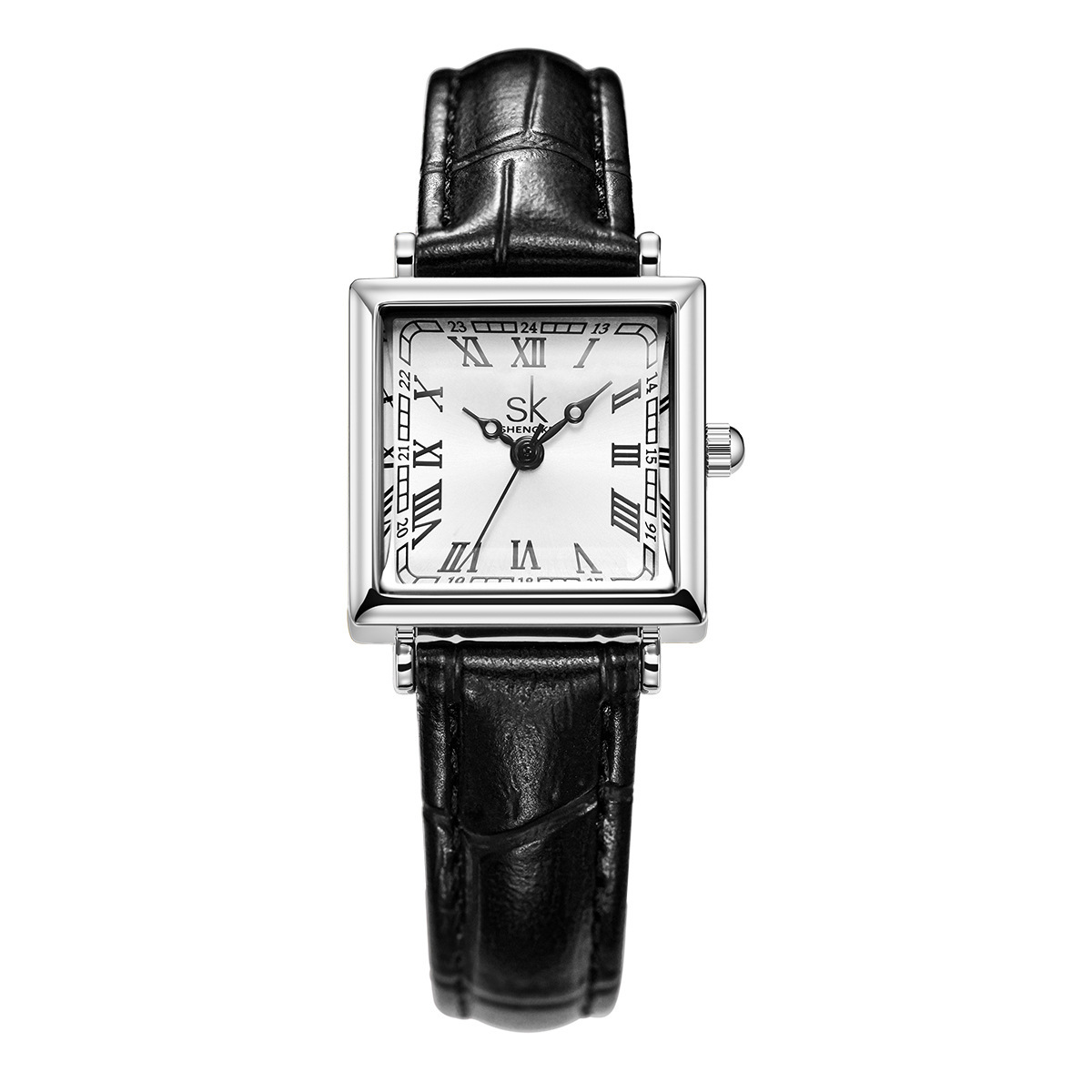 Women's Watch With A Retro-style Small Square Face And Leather Strap - Image 5