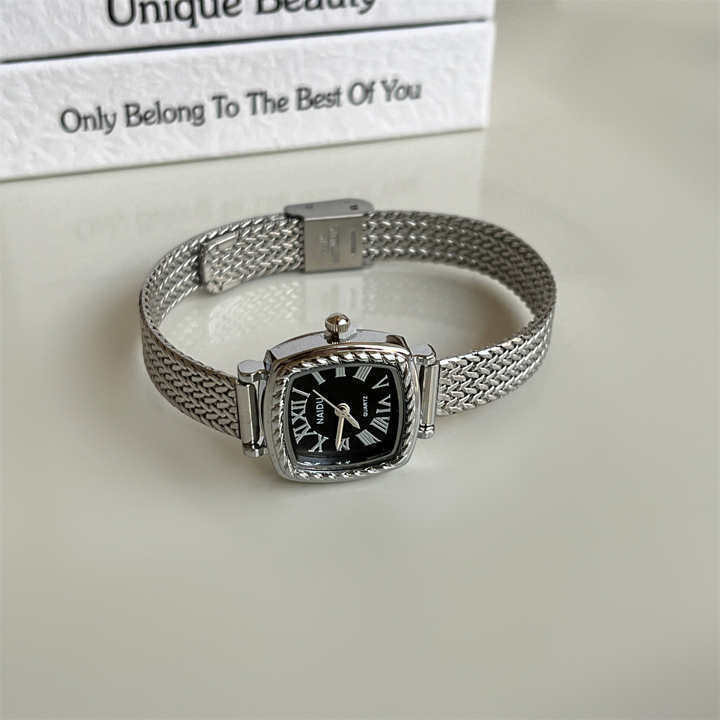 Golden Roman-style Square Watch For Women - Image 5