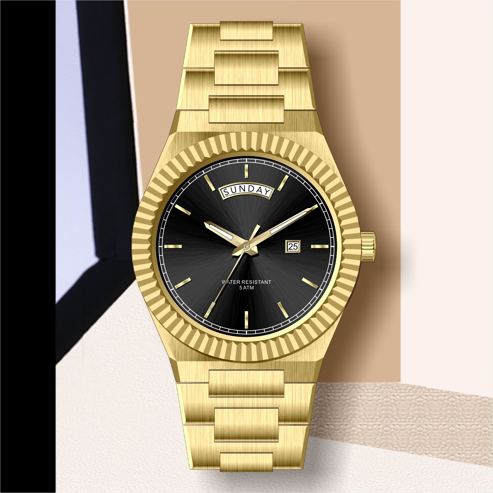 Business Gentleman's Log-Type Quartz Waterproof Steel Strap - Image 2