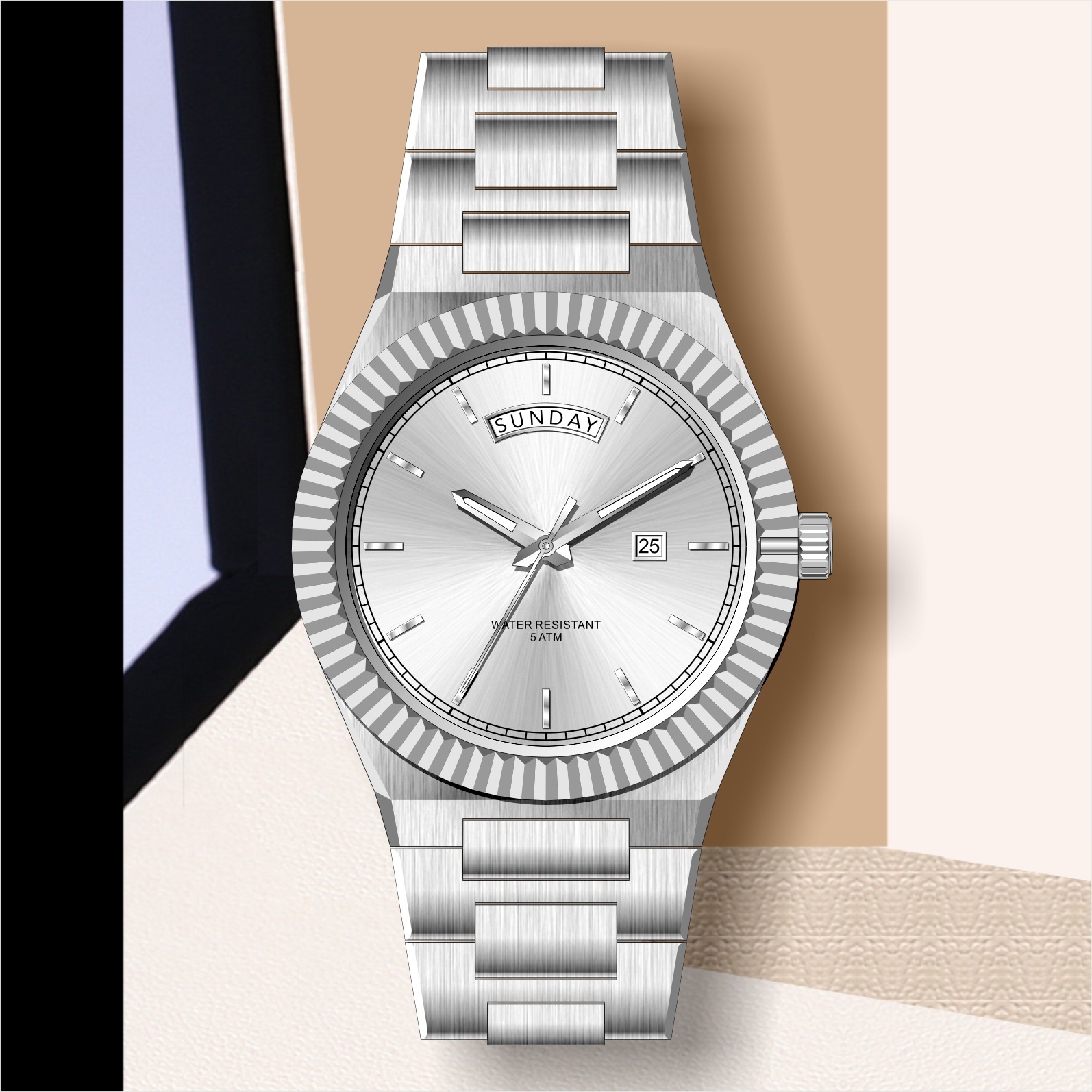 Business Gentleman's Log-Type Quartz Waterproof Steel Strap - Image 3