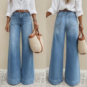 Womens Fashionable Vintage Washed Slim-Fit Jeans