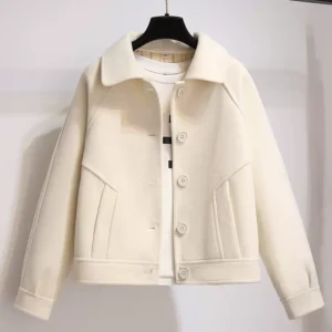 Spring and autumn Korean version of the small fragrance short woolen jacket for women, small people, new woolen coats, versatile jackets, tops, women